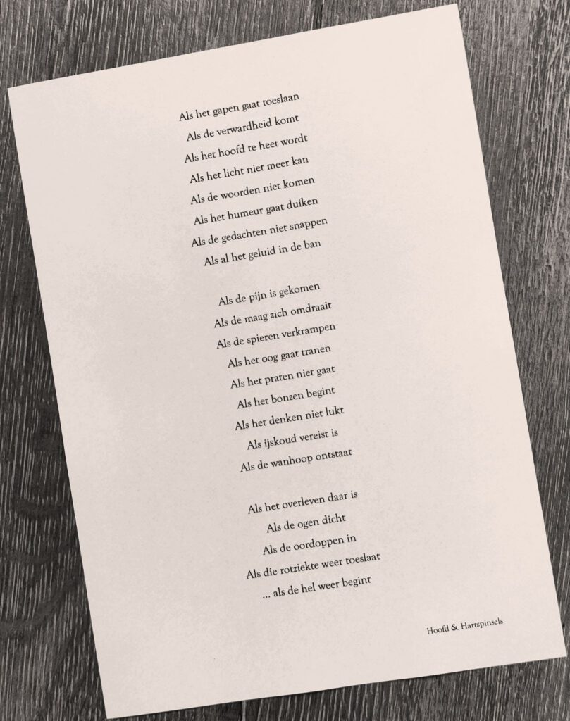 Gedicht migraine aanval